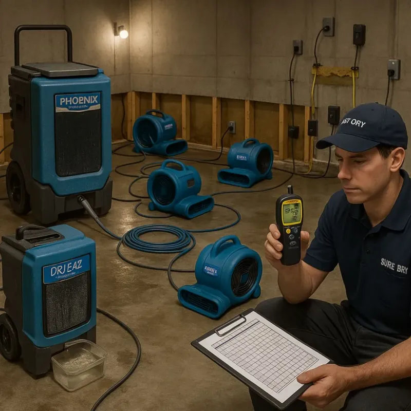 Structural Drying and Dehumidification process in National City, CA